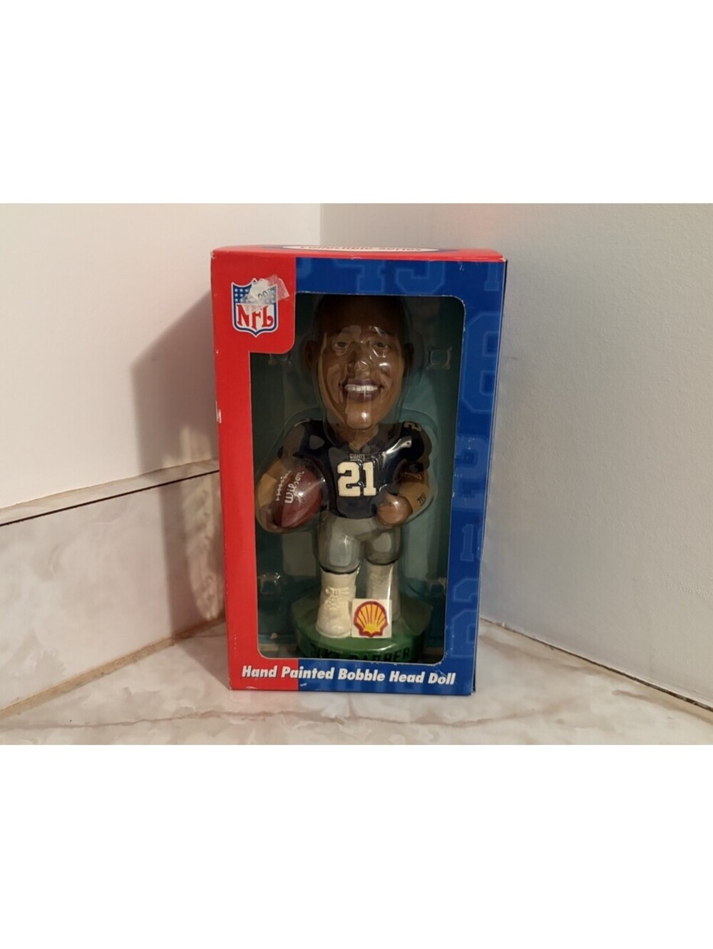 Vintage 2002 NFL New York Giants Tiki Barber Bobble Dobbles Bobblehead Brand NEW
